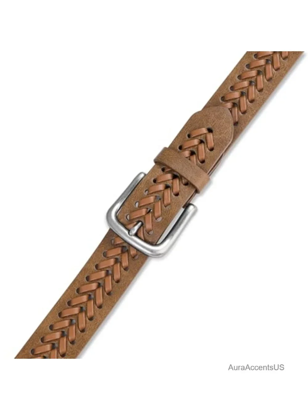 Handmade Leather Braided Belt for Men, Casual Woven Jeans Belt with Single
